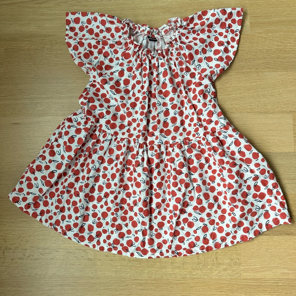 Girls apple print tea collection dress